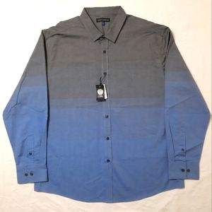 Vince Camuto Mens Blue Fade Button Up Dress Shirt Size XL NWT
